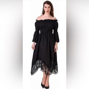 Chic Off-Shoulder Black Lace Dress